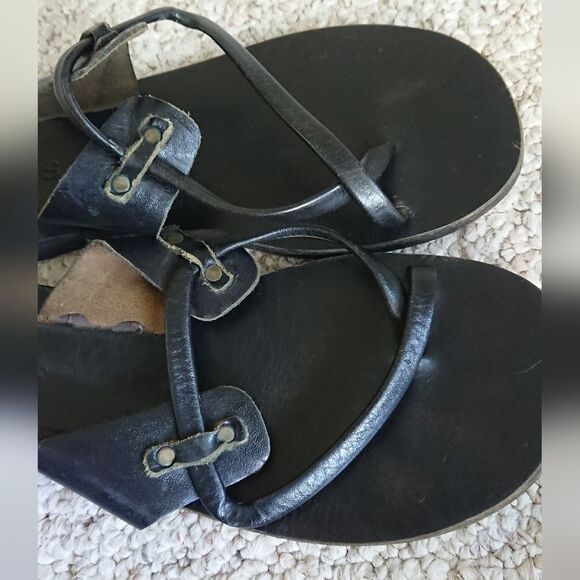 Akis Lydia Black all leather Sandal Size 8 - Picture 6 of 11